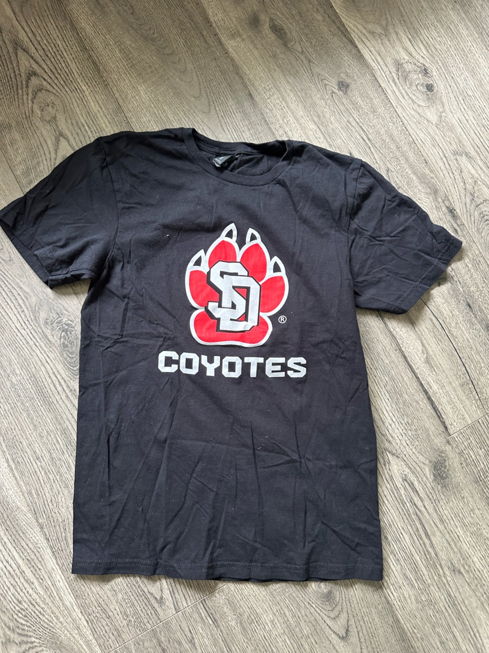 University of South Dakota Black Softstyle Tee - Solid Black Crew